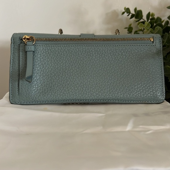 Authentic 💯 Chloe Light Bluish Green Aby Lock Long Wallet - Picture 2 of 12